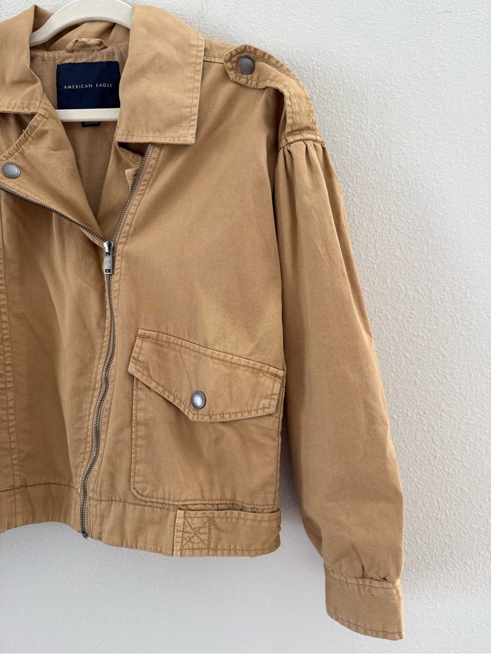 American Eagle Cropped Utility Jacket - Camel Chestnut Color Medium - Picture 9 of 9